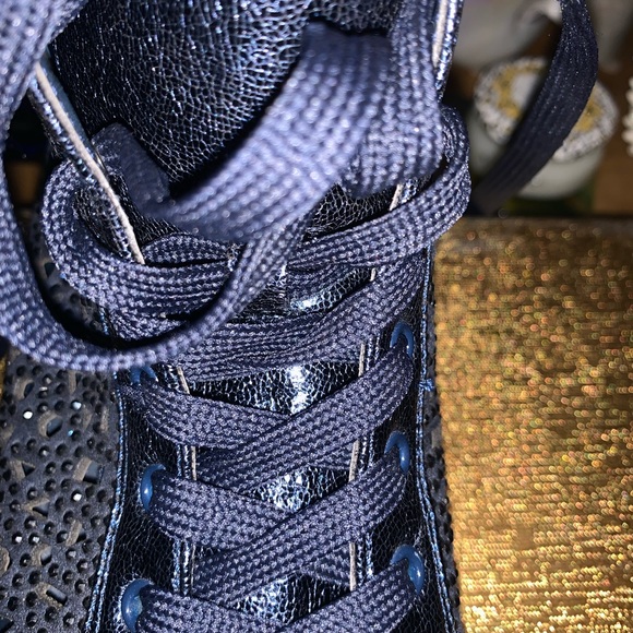 High top tennis shoes navy sequins - Picture 3 of 7